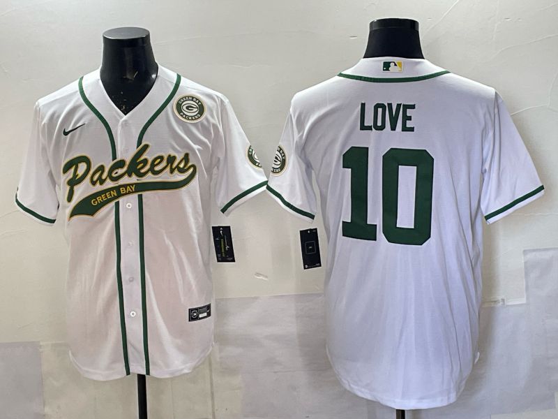 Men 2025 Green Bay Packers #10 Love white Joint Name Nike Limited NFL Jersey style 005->green bay packers->NFL Jersey